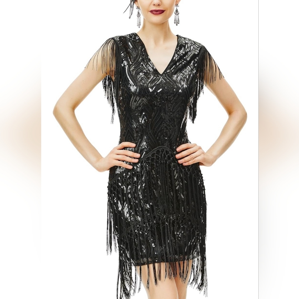 BABEYOND 1920s Flapper Dress, L